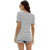 imageWIHOLL Tops for Women Summer Casual Ruffle Trim Sleeve Square Neck T Shirts1blackstripe