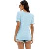 imageWIHOLL Tops for Women Summer Casual Ruffle Trim Sleeve Square Neck T Shirts1bluestripe