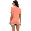 imageWIHOLL Tops for Women Summer Casual Ruffle Trim Sleeve Square Neck T Shirts1coral