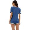 imageWIHOLL Tops for Women Summer Casual Ruffle Trim Sleeve Square Neck T Shirts1darkblue