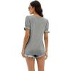 imageWIHOLL Tops for Women Summer Casual Ruffle Trim Sleeve Square Neck T Shirts1grey