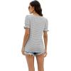 imageWIHOLL Tops for Women Summer Casual Ruffle Trim Sleeve Square Neck T Shirts1greystripe