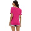 imageWIHOLL Tops for Women Summer Casual Ruffle Trim Sleeve Square Neck T Shirts1hotpink