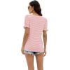 imageWIHOLL Tops for Women Summer Casual Ruffle Trim Sleeve Square Neck T Shirts1pinkstripe