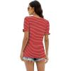 imageWIHOLL Tops for Women Summer Casual Ruffle Trim Sleeve Square Neck T Shirts1redstripe