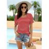 imageWIHOLL Tops for Women Summer Casual Ruffle Trim Sleeve Square Neck T Shirts1redstripe