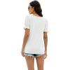 imageWIHOLL Tops for Women Summer Casual Ruffle Trim Sleeve Square Neck T Shirts1white