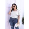 imageWIHOLL Tops for Women Summer Casual Ruffle Trim Sleeve Square Neck T Shirts1white