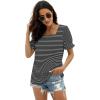 imageWIHOLL Tops for Women Summer Casual Ruffle Trim Sleeve Square Neck T Shirts1whitestripe
