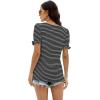imageWIHOLL Tops for Women Summer Casual Ruffle Trim Sleeve Square Neck T Shirts1whitestripe