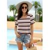 imageWIHOLL Tops for Women Summer Casual Ruffle Trim Sleeve Square Neck T Shirts2multicolor 3
