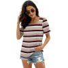 imageWIHOLL Tops for Women Summer Casual Ruffle Trim Sleeve Square Neck T Shirts2multicolor 3