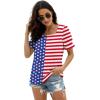 imageWIHOLL Tops for Women Summer Casual Ruffle Trim Sleeve Square Neck T Shirts2usa Flag