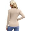 imageWIHOLL Womens Long Sleeve Shirts Basic Casual Tops Fall Fashion Slim Fitted Y2k Tops Clothes 2024Apricot