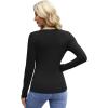 imageWIHOLL Womens Long Sleeve Shirts Basic Casual Tops Fall Fashion Slim Fitted Y2k Tops Clothes 2024Black
