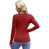 imageWIHOLL Womens Long Sleeve Shirts Basic Casual Tops Fall Fashion Slim Fitted Y2k Tops Clothes 2024Red