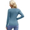 imageWIHOLL Womens Long Sleeve Shirts Basic Casual Tops Fall Fashion Slim Fitted Y2k Tops Clothes 2024Turquoise