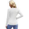 imageWIHOLL Womens Long Sleeve Shirts Basic Casual Tops Fall Fashion Slim Fitted Y2k Tops Clothes 2024White