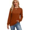 imageWIHOLL Womens Long Sleeve Shirts Loose Fits Fall Outfits Basic Casual Tunic Tops Crewneck ClothesCamarel