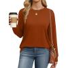 imageWIHOLL Womens Long Sleeve Shirts Loose Fits Fall Outfits Basic Casual Tunic Tops Crewneck ClothesCamarel