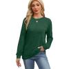 imageWIHOLL Womens Long Sleeve Shirts Loose Fits Fall Outfits Basic Casual Tunic Tops Crewneck ClothesGreen