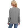 imageWIHOLL Womens Long Sleeve Shirts Loose Fits Fall Outfits Basic Casual Tunic Tops Crewneck ClothesGrey