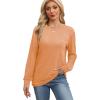 imageWIHOLL Womens Long Sleeve Shirts Loose Fits Fall Outfits Basic Casual Tunic Tops Crewneck ClothesOrange
