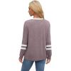 imageWIHOLL Womens Long Sleeve Shirts Loose Fits Fall Outfits Basic Casual Tunic Tops Crewneck ClothesStripes Coffee