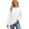 imageWIHOLL Womens Long Sleeve Shirts Loose Fits Fall Outfits Basic Casual Tunic Tops Crewneck ClothesWhite