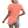 imageWIHOLL Womens Tops Basic Summer V Neck T Shirts Short Sleeve Dressy Casual Loose Fit Cute Tee Clothes Trendy Fashion Outfits0coral