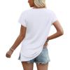 imageWIHOLL Womens Tops Basic Summer V Neck T Shirts Short Sleeve Dressy Casual Loose Fit Cute Tee Clothes Trendy Fashion Outfits0white