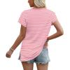 imageWIHOLL Womens Tops Basic Summer V Neck T Shirts Short Sleeve Dressy Casual Loose Fit Cute Tee Clothes Trendy Fashion Outfits1pink Stripe