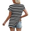 imageWIHOLL Womens Tops Basic Summer V Neck T Shirts Short Sleeve Dressy Casual Loose Fit Cute Tee Clothes Trendy Fashion Outfits1white Stripe