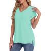 imageWIHOLL Womens Tops Basic Summer V Neck T Shirts Short Sleeve Dressy Casual Loose Fit Cute Tee Clothes Trendy Fashion Outfits2aqua