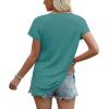 imageWIHOLL Womens Tops Basic Summer V Neck T Shirts Short Sleeve Dressy Casual Loose Fit Cute Tee Clothes Trendy Fashion Outfits2turquoise