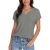 imageWIHOLL Womens Tops Basic Summer V Neck T Shirts Short Sleeve Dressy Casual Loose Fit Cute Tee Clothes Trendy Fashion Outfits3grey