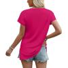 imageWIHOLL Womens Tops Basic Summer V Neck T Shirts Short Sleeve Dressy Casual Loose Fit Cute Tee Clothes Trendy Fashion Outfits3hot Pink