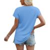 imageWIHOLL Womens Tops Basic Summer V Neck T Shirts Short Sleeve Dressy Casual Loose Fit Cute Tee Clothes Trendy Fashion Outfits3light Blue