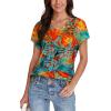 imageWIHOLL Womens Tops Basic Summer V Neck T Shirts Short Sleeve Dressy Casual Loose Fit Cute Tee Clothes Trendy Fashion Outfits4coconut Bloom