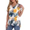 imageWIHOLL Womens Tops Basic Summer V Neck T Shirts Short Sleeve Dressy Casual Loose Fit Cute Tee Clothes Trendy Fashion Outfits4watercolor Floral