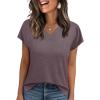 imageWIHOLL Womens Tops Basic Summer V Neck T Shirts Short Sleeve Dressy Casual Loose Fit Cute Tee Clothes Trendy Fashion Outfits3taupe