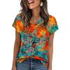 imageWIHOLL Womens Tops Basic Summer V Neck T Shirts Short Sleeve Dressy Casual Loose Fit Cute Tee Clothes Trendy Fashion Outfits4coconut Bloom