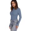 imageWIHOLL Long Sleeve Shirts for Women Side Ruched Outfits 2024 Fall Clothes Tops Slim Fit Fashion Crew Neck Basic Tees