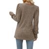 imageWIHOLL Long Sleeve Shirts for Women Trendy Casual Square Neck Tops Lightweight Sweaters02coffee