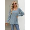 imageWIHOLL Long Sleeve Shirts for Women Trendy Casual Square Neck Tops Lightweight Sweaters04blue