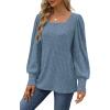 imageWIHOLL Long Sleeve Shirts for Women Trendy Casual Square Neck Tops Lightweight Sweaters04blue