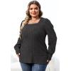 imageWIHOLL Long Sleeve Shirts for Women Trendy Casual Square Neck Tops Lightweight Sweaters05dark Grey