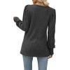 imageWIHOLL Long Sleeve Shirts for Women Trendy Casual Square Neck Tops Lightweight Sweaters05dark Grey