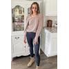 imageWIHOLL Long Sleeve Shirts for Women Trendy Casual Square Neck Tops Lightweight Sweaters08pink