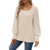 imageWIHOLL Long Sleeve Shirts for Women Trendy Casual Square Neck Tops Lightweight Sweaters10cream